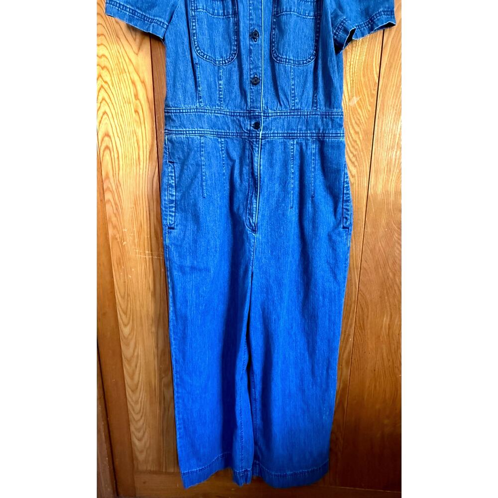 Vintage Style J.Crew Point Sur Puff Sleeve Denim Jumpsuit 12 - Picture 3 of 8